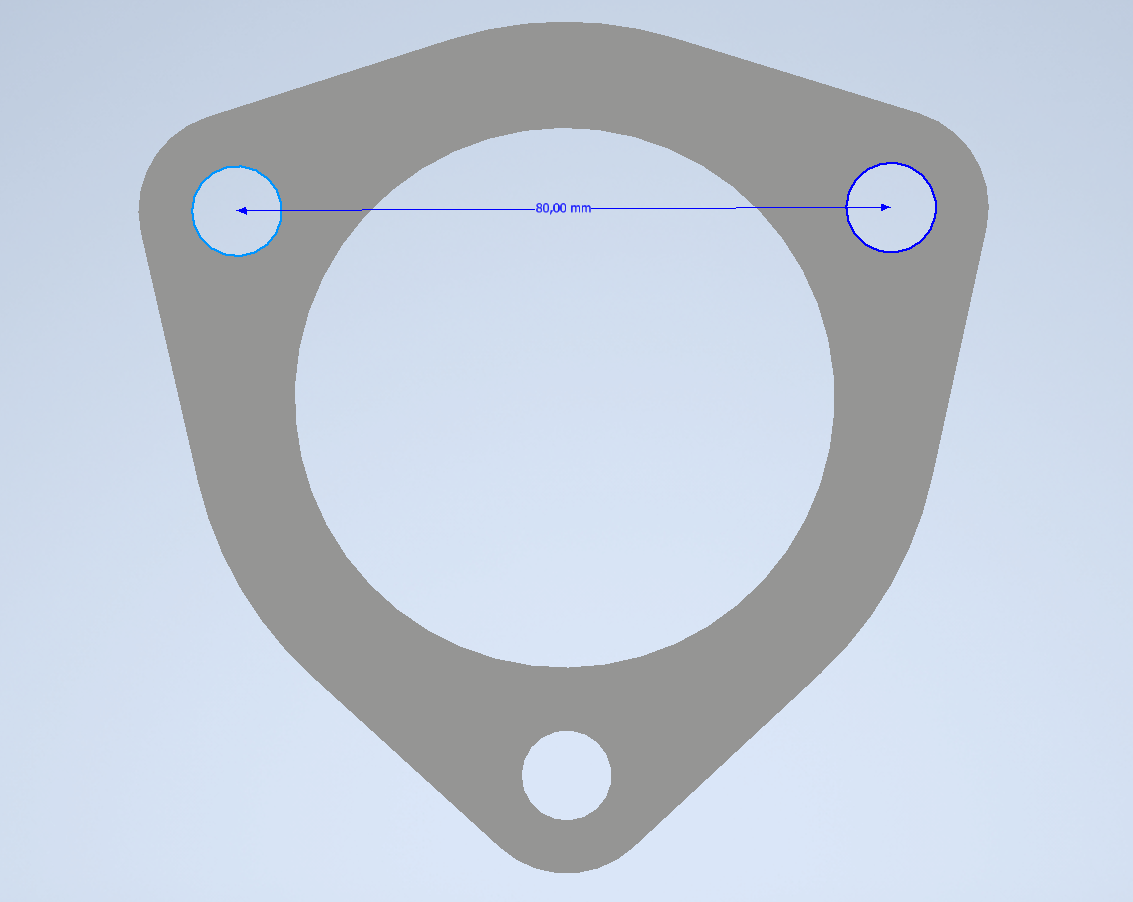 Auspuff flansch 3 loch - 80mm - VW Passat, Golf