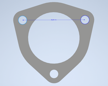 Auspuff flansch 3 loch - 80mm - VW Passat, Golf